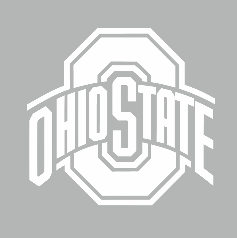 Ohio State primary logo iron on transfer in white in 2.5inches